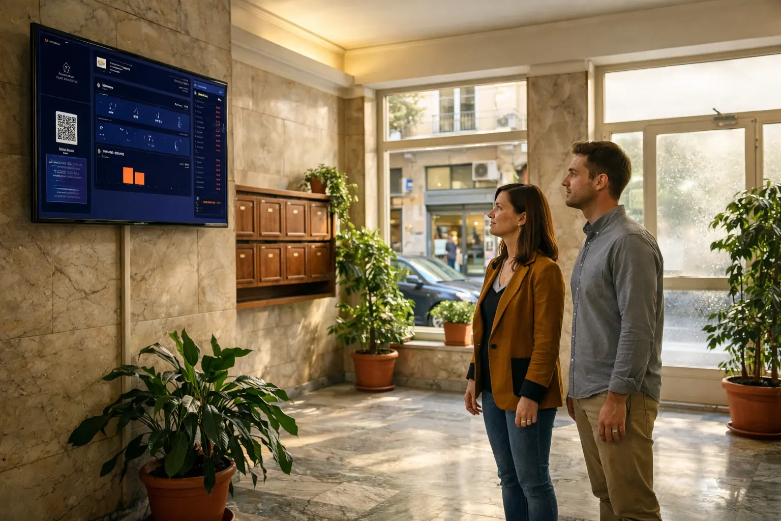 Είσοδος πολυκατοικίας με προσεγμένη αισθητική